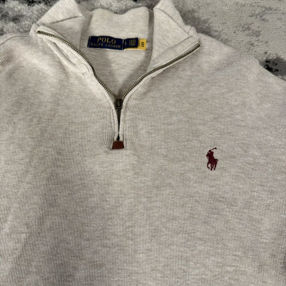 Vintage Polo Ralph Lauren 1/4 Zip knitted Cotton Sweater - Picture 5 of 9